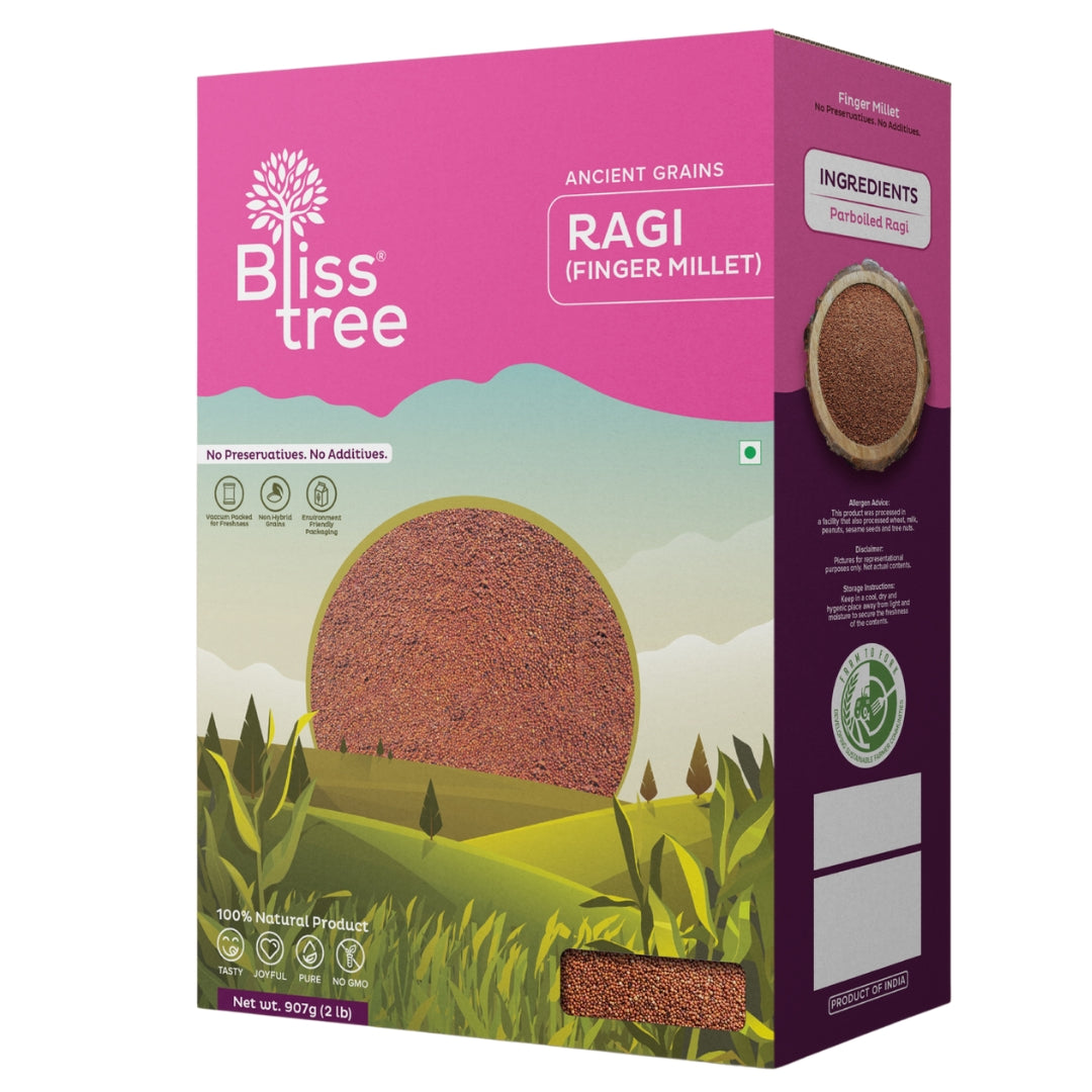 Blisstree Parboiled Finger Millet (Ragi) - Non-Hybrid - 2lb